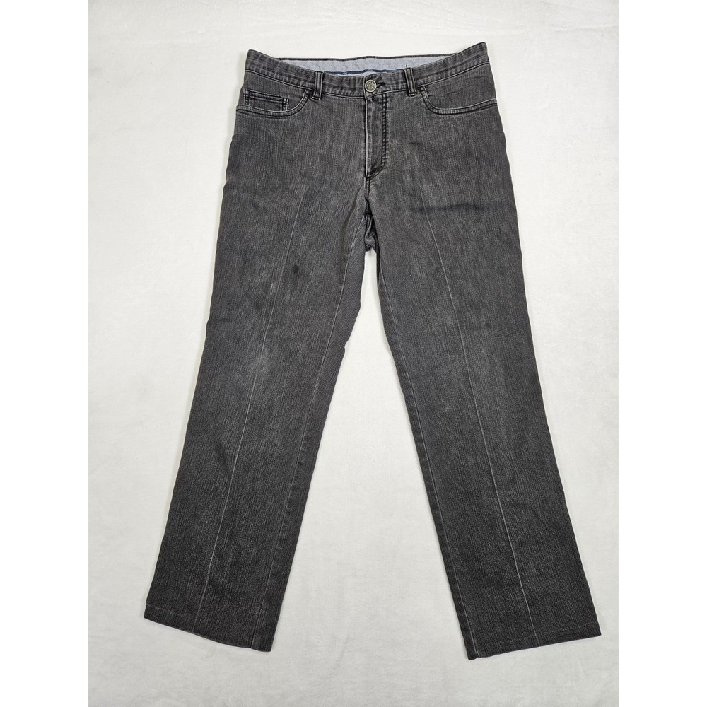 Brioni Jeans Men 33x28* Black Marmolada Straight Leg Pants Italy Designer Luxury